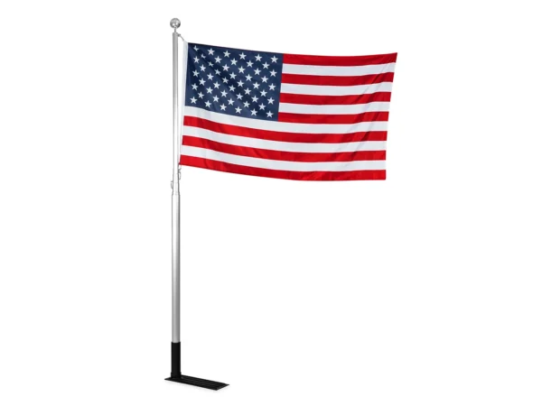 Camco 20' Telescoping Camper/RV Flagpole w/Base Foot & U.S. Flag