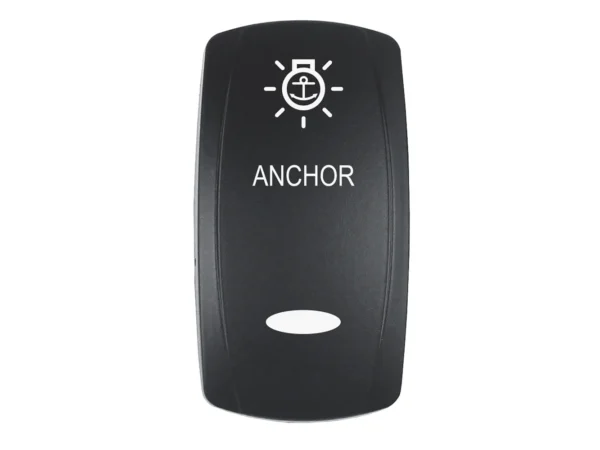 Pacer Actuator - 'ANCHOR' f/V Series Contura Switches - Black - Laser Etched (Top/Bottom Light)