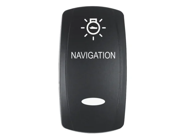 Pacer Actuator - 'NAVIGATION' f/V Series Contura Switches - Black - Laser Etched (Top/Bottom Light)