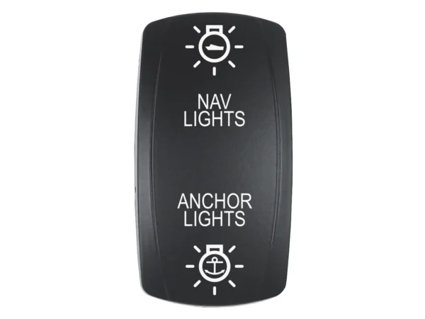 Pacer Actuator - 'NAV/ANC' f/V Series Contura Switches - Black - Laser Etched (Top/Bottom Light)