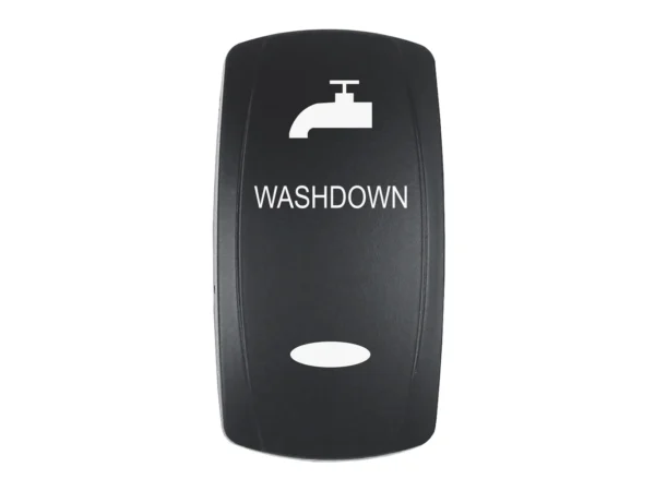 Pacer Actuator - 'WASHDOWN' f/V Series Contura Switches - Black - Laser Etched (Top/Bottom Light)