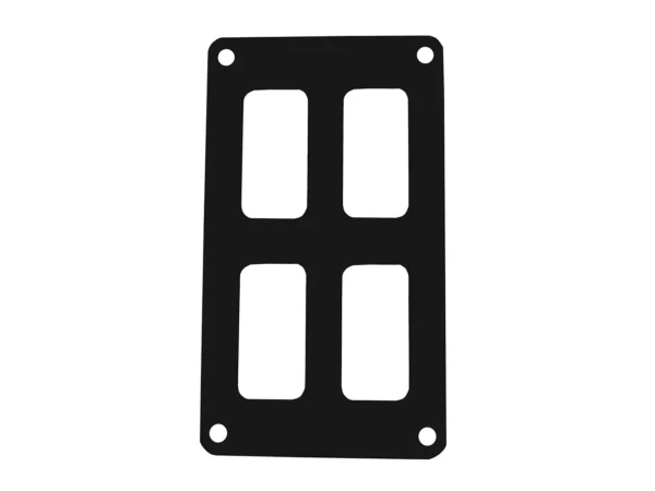 Pacer Switch Panel - 2 Switch & 2 Row - 3" x 4.75" - Black Powder Coated Aluminum