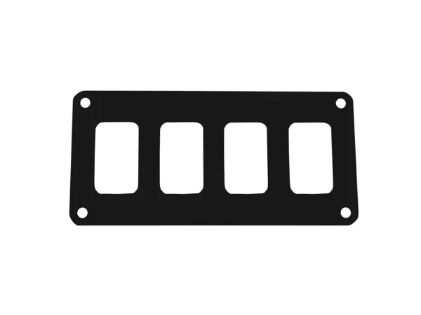 Pacer Switch Panel - 4 Switch & 1 Row - 5.5" x 2.75" - Black Powder Coated Aluminum