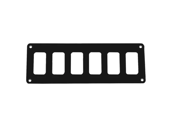 Pacer Switch Panel - 6 Switch & 1 Row - 8" x 2.75" - Black Powder Coated Aluminum