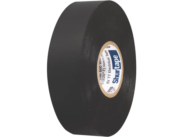 Shurtape EV 077B Professional Grade Black Electrical Tape f/Insulating & Splicing - 3/4" x 66' - 10-Pack