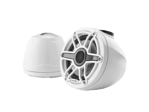 JL Audio M6 VeX™ Series 6.5" Enclosed Coaxial Speakers w/White Sports Grilles - M6-650VEX-Gw-S-GwGw