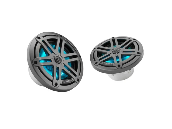 JL Audio M3 Series 6.5" Marine Coaxial Speakers w/Grey Metallic Sport Grilles w/RGB LED Lighting - M3-650X-S-Gm-i