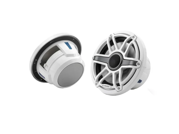 JL Audio M6 Series 7.7" Marine Coaxial Speakers w/Gloss White Sport Grille - M6-770X-S-GwGw