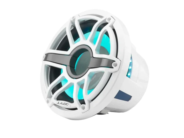 JL Audio M6 10" Marine Subwoofer w/Gloss White Sport Grille & Transflective™ LED Lighting - M6-10W-S-GwGw-i-4