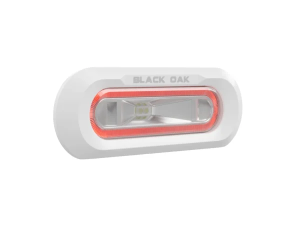 Black Oak Low Pro™ Marine Spreader Light - Flush Mount - White Housing - Red LED