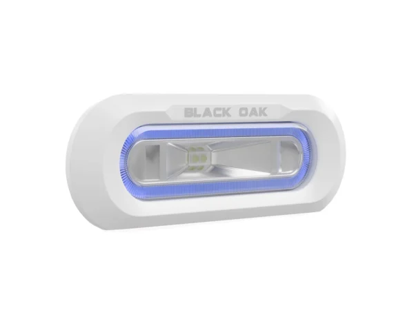 Black Oak Low Pro™ Marine Spreader Light - Flush Mount - White Housing - Blue LED