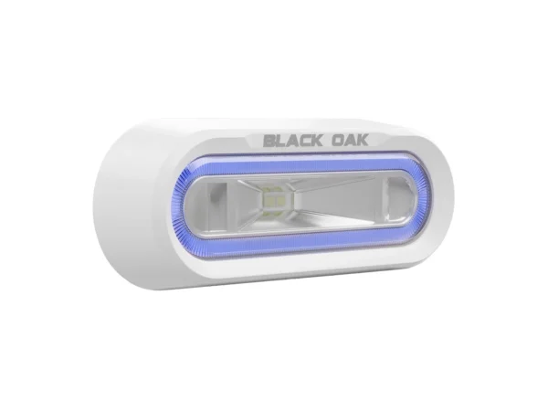 Black Oak Low Pro™ Off Road Spreader Light - Bracket Mount - White Housing - Blue LED