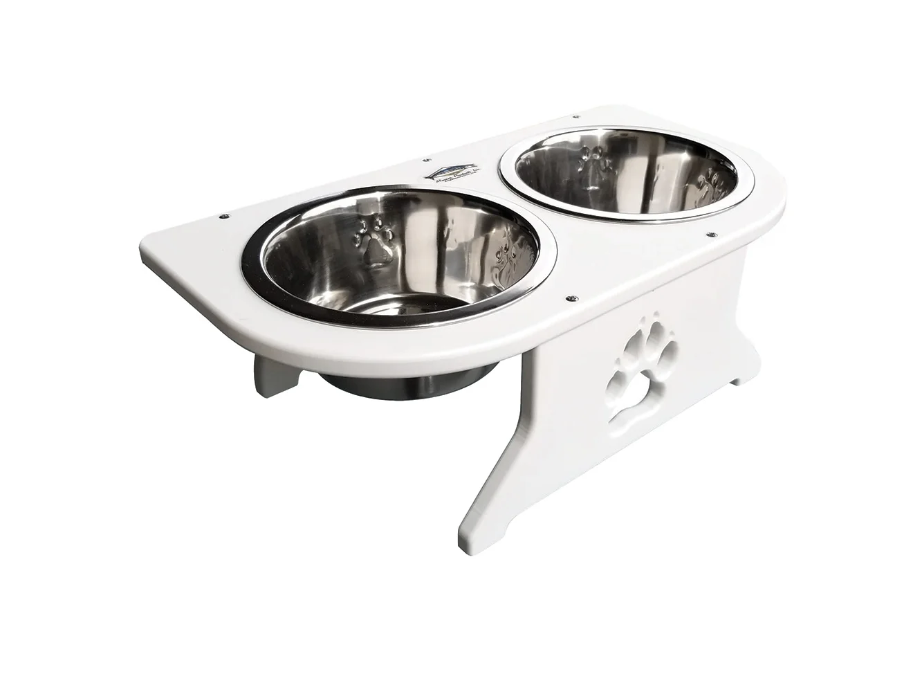 Deep Blue Marine Small Starboard Dog Dish w/Bowls - 5-1/2" Tall