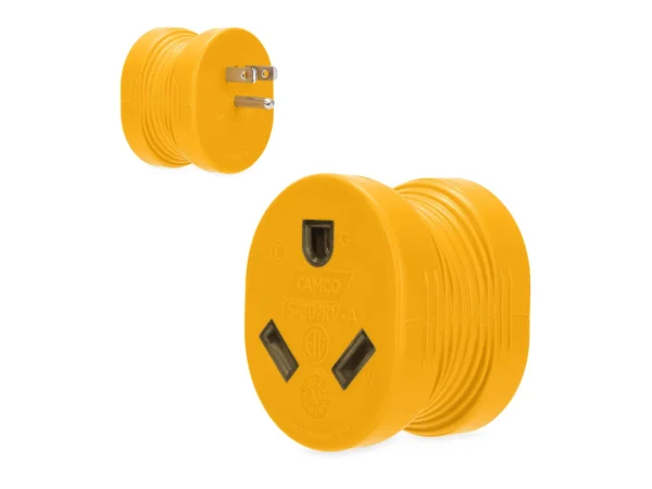 Camco Power Grip RV Adapter - 15Amp Male/30Amp Female