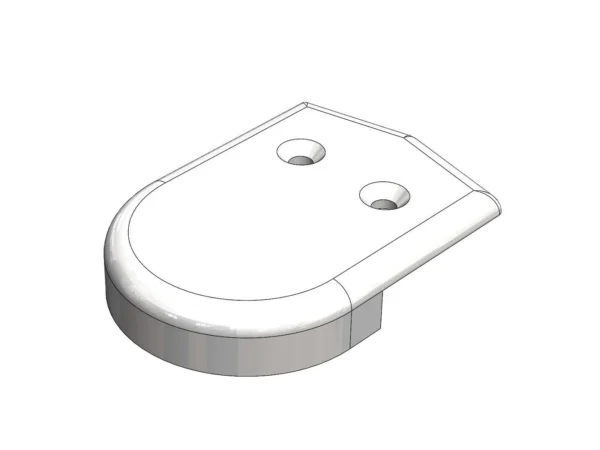 TACO 2" Rub Rail End Cap - White