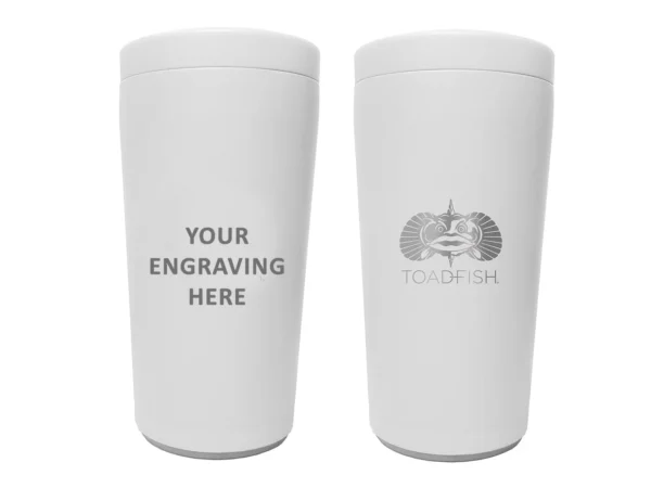 Toadfish Custom Engraved Non-Tipping Can Cooler 2.0 - White (MINIMUM ORDER QUANTITY OF 25)