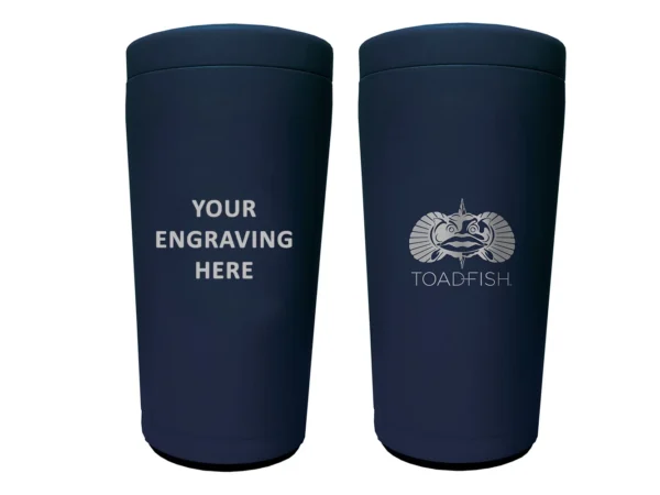 Toadfish Custom Engraved Non-Tipping Can Cooler 2.0 - Navy (MINIMUM ORDER QUANTITY OF 25)