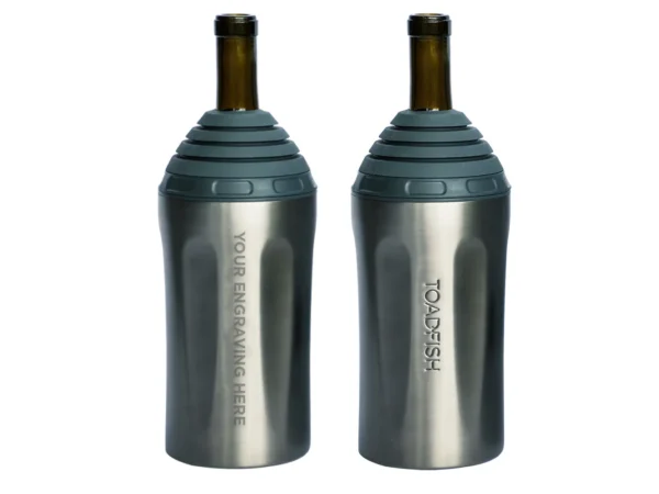 Toadfish Custom Engraved Stainless Steel Wine Chiller - Graphite (MINIMUM ORDER QUANTITY OF 25)