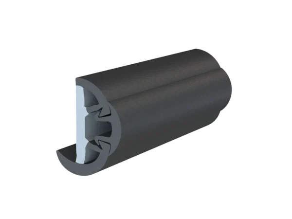 TACO SuproFlex Rub Rail Kit w/Flex Vinyl Overlay Insert - 2"H x 1-1/4"W x 80'L - Black w/Black Insert