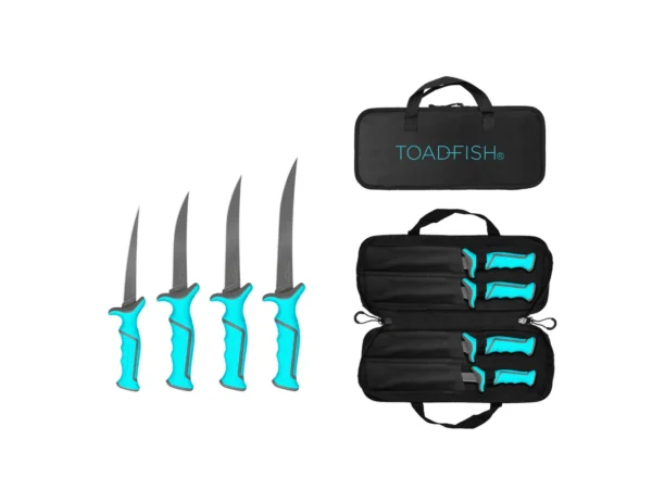 Toadfish Fixed Filet Knife Set - 4 Knives - 5”, 6”, 7” & 8” Fixed Knives