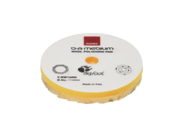 RUPES D-A Medium Wool Polishing Pad 80mm - Yellow
