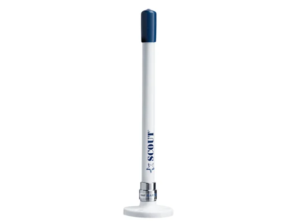 Scout 9" Stubby White VHF Antenna w/Quick Mount Includes 5M RG-58, Mount & Integrated Connector KS-10