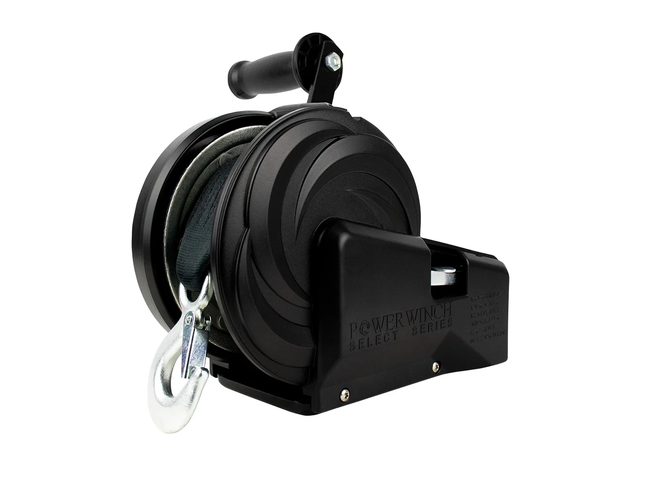 Powerwinch Select Series Winch 1,800lb, 2 Speed, 8" Crank Arm - Carbon Black