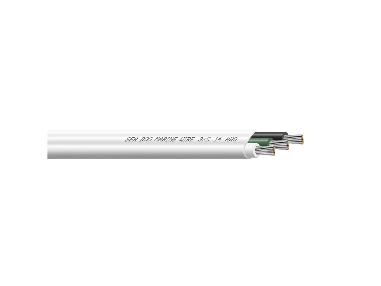 Sea-Dog 14/3 AWG Flat Triplex Wire - White/Green/Black - 500'