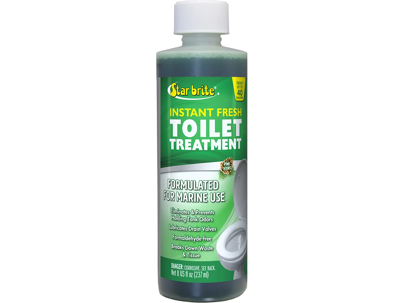 Star brite Instant Fresh Toilet Treatment - Pine Scent - Biodegradable Formula - 8 oz *6 Pack