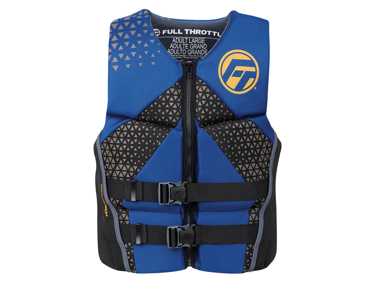 Full Throttle Men's Rapid-Dry Flex-Back Life Jacket - XL - Blue/Black