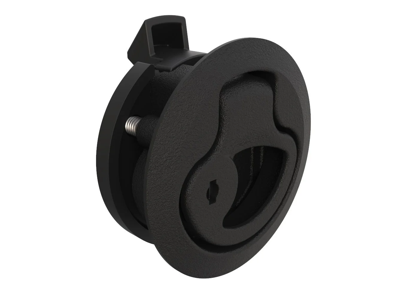 Southco Push-to-Close Latch, Medium Size, Key Locking, 17 - 22mm Grip, Plastic, Natural - Black
