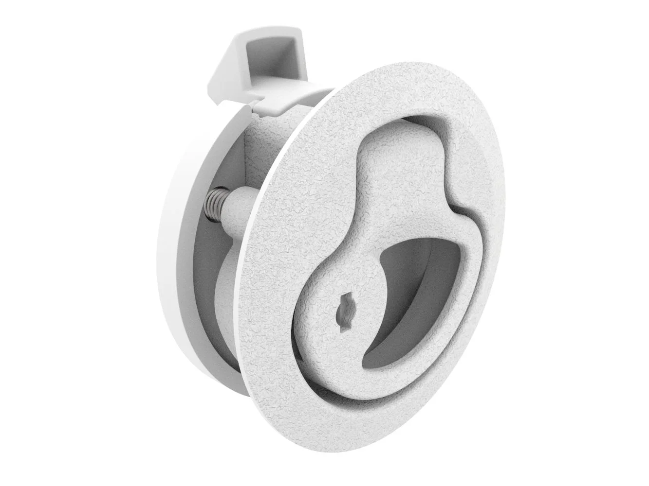 Southco Push-to-Close Latch, Medium Size, Key Locking, 17 - 22mm Grip, Plastic, Natural - White