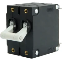 Egis A Series White Toggle Panel Mount Circuit Breaker - Dual Pole 15A