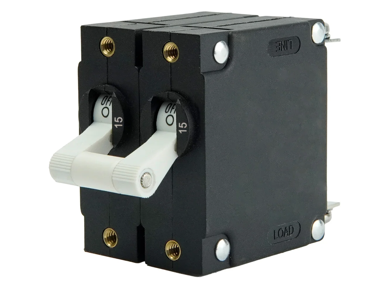Egis A Series White Toggle Panel Mount Circuit Breaker - Dual Pole 15A