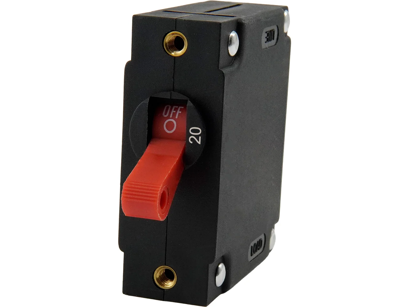 Egis A Series Red Toggle Panel Mount Circuit Breaker - Single Pole 20A