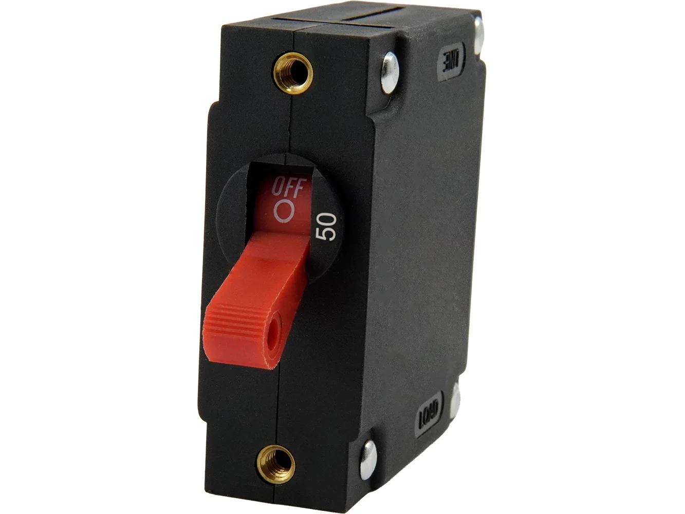 Egis A Series Red Toggle Panel Mount Circuit Breaker - Single Pole 50A