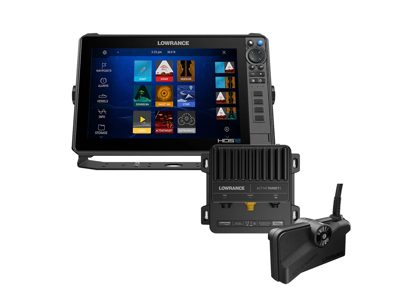 Lowrance HDS PRO 12 w/Preloaded C-MAP DISCOVER OnBoard - No Transducer & ActiveTarget® 2 Bundle