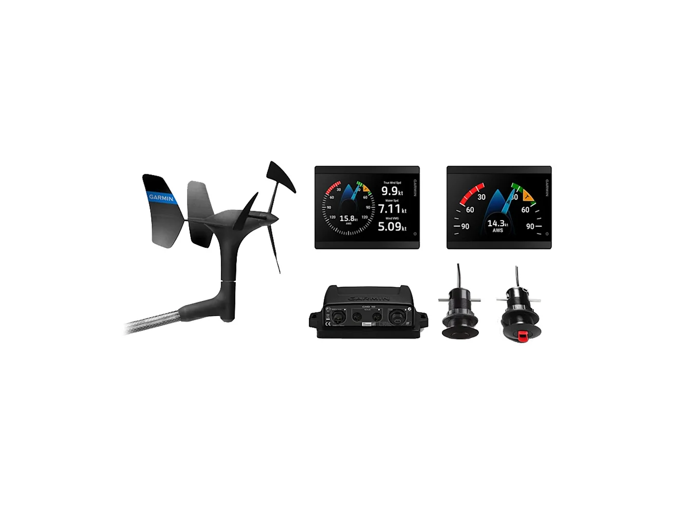 Garmin GMI™ 40 Wired Sail Pack – 43mm - 2 GMI 40 Marine Instruments, gWind™ Wired & GDT™ 43/GST™ 43 Transducers