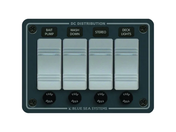Blue Sea 8262 Waterproof Panel 4 Position - Slate Grey - Image 2