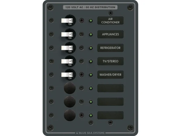 Blue Sea 8059 AC 8 Position Toggle Circuit Breaker Panel - Image 2