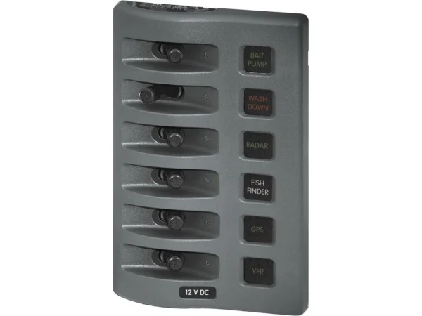 Blue Sea 4306 WeatherDeck Water Resistant Fuse Panel - 6 Position - Grey - Image 2