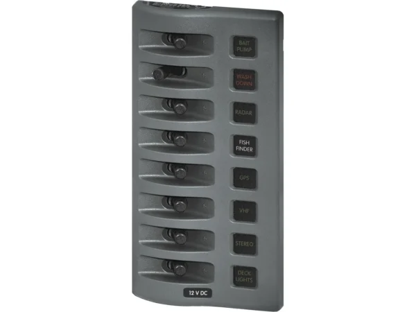 Blue Sea 4308 WeatherDeck Water Resistant Fuse Panel - 8 Position - Grey - Image 2