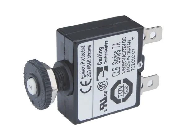 Blue Sea 7053 7A Push Button Thermal with Quick Connect Terminals - Image 2