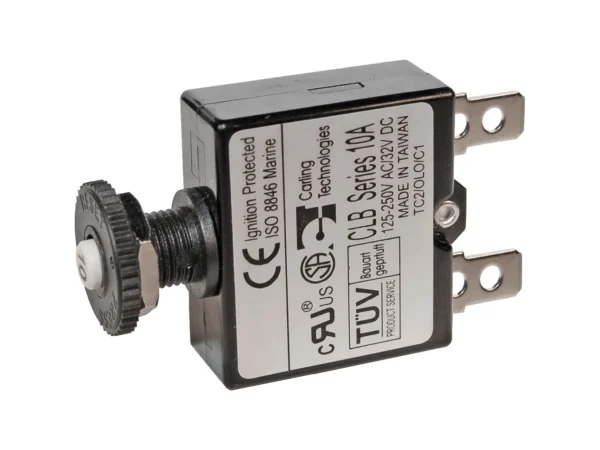 Blue Sea 7054 10A Push Button Thermal with Quick Connect Terminals - Image 2