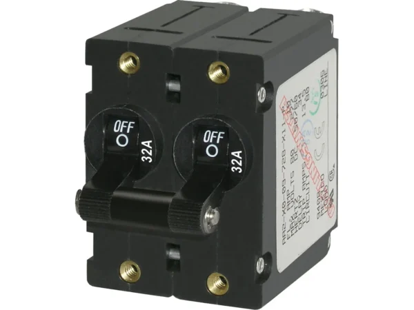 Blue Sea 7349 A-Series Double Pole Toggle - 32A - Black - Image 2