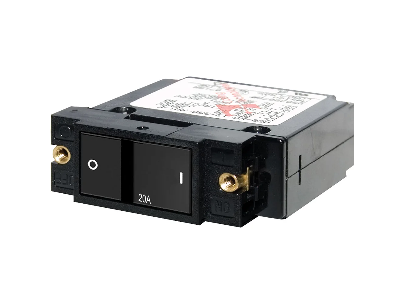 Blue Sea 7404 Single Pole Small Case 2" Flat Rocker Circuit Breaker - 20 Amp - Image 3