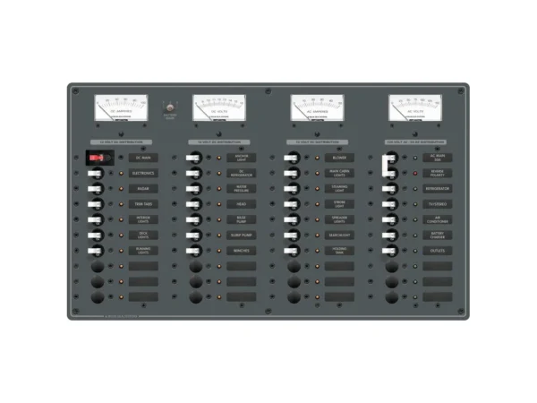 Blue Sea 8095 AC Main +8 Positions / DC Main +29 Positions Toggle Circuit Breaker Panel   (White Switches) - Image 2