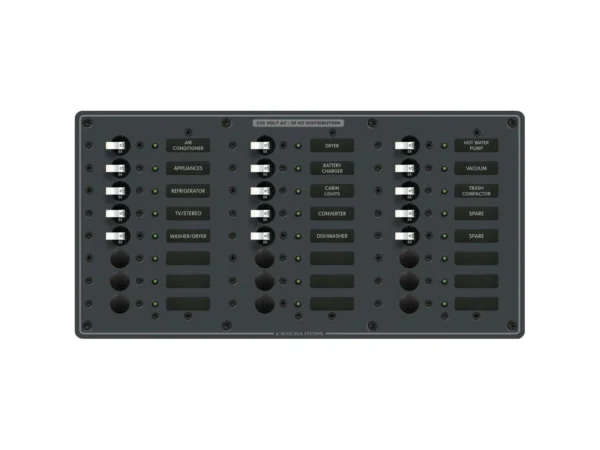 Blue Sea 8165 AV 24 Position 230v (European) Breaker Panel - White Switches - Image 2
