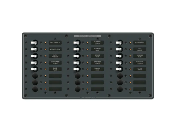 Blue Sea 8264 Traditional Metal DC Panel - 24 Positions - Image 2
