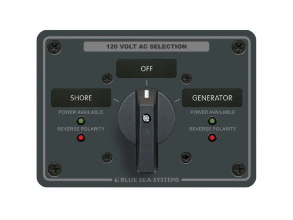 Blue Sea 8365 AC Rotary Switch Panel 65 Ampere 2 Positions + OFF, 2 Pole - Image 2
